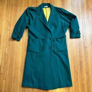 Vintage Jill Jr Trench Coat Womens Medium Large ? Wool Gren Made USA